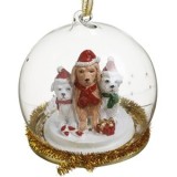Ornament de Craciun Glob din Sticla cu Figurine Catelusi &Oslash;9cm, CMCLASS