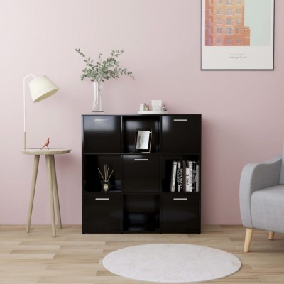 vidaXL Bibliotecă, negru, 90 x 30 x 90 cm, PAL foto