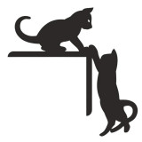 Decoratiune perete Krodesign KRO-1103 Cats Door, dimensiune 300x300 mm, negru, VivaTechnix