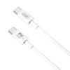 Cablu pentru incarcare si transfer de date XO NB-Q190A, 2X USB TYPE-C, 3A, 60W, 1M, ALB