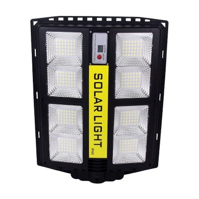 Proiector LED exterior tip solar eMazing, cu control la distanta, detector miscare si iluminare, sistem fixare inclus, 720 LED-uri, ABS,15Ah, 500W, lu foto