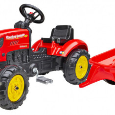 Tractor cu pedale si remorca pentru copii Falk rosu 2058L