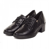 Pantofi office negru usori si cu elastice pe ambele parti (cod 028689)