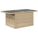 Set de Canapea de Grădină vidaXL 9 Piese cu Perne Bej Ratan Poly, Canapea de Grădină vidaXL 2 Persoane cu Depozitare și Perne Bej Ratan Poly