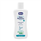 Cremă De Corp Bebeluși, Chicco, Baby Moments Fluid Body Cream, Hidratare Delicată, Catifelare Piele, 200 ml