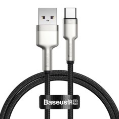 Cablu Baseus Cafule Series Metal, USB la USB-C, 66 W, 1m, Negru
