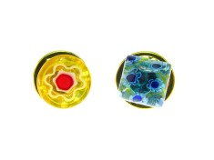 Set 2 martisoare pinuri cu Millefiori galben/albastru