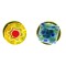 Set 2 martisoare pinuri cu Millefiori galben/albastru