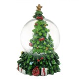 Glob Lichid Decorativ, Model Brad, Sticlă, 8cm, Transparent și Verde