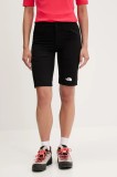 The North Face pantaloni scurți outdoor Speedlight Slim culoarea negru, uni, high waist, NF0A826C4H01