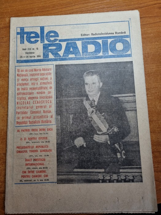 revista tele radio 25-31 martie 1984