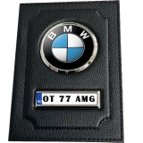 Cumpara ieftin Portofel Personalizat Auto cu Numar Inmatriculare si Sigla, Piele Ecologica Neagra, Compartimente Multiple, Cadou Original