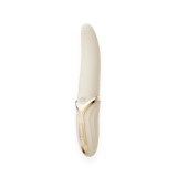 Vibrator ZALO EVE Oral Pleasure, &icirc;n formă de limbă, cu funcție de &icirc;ncălzire, 6 funcții de vibrație, din silicon lichid, lungime 22 cm, crem