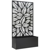 Outsunny Jardinieră cu Grilaj pentru Plante Cățărătoare cu Montare pe Perete sau Independent, 61x23x113 cm, Negru | Aosom Romania
