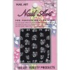 Flori pe tulpini, pietre - stickere 3D albe, INGINAILS