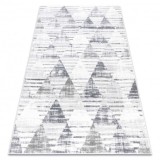 Covor POLI 9051A Geometric, triunghiurile alb / gri, 140x190 cm, Dreptunghi, Polipropilena