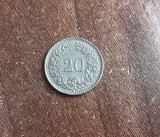 C50 - Moneda foarte veche - Elvetia - 20 rappen - 1962, Europa