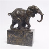 Elefant mergand-statueta din bronz pe un soclu din marmura SL-65, Animale