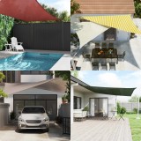 vidaXL P&acirc;nză de umbră Galben și alb 2 x 3 m HDPE 42032817