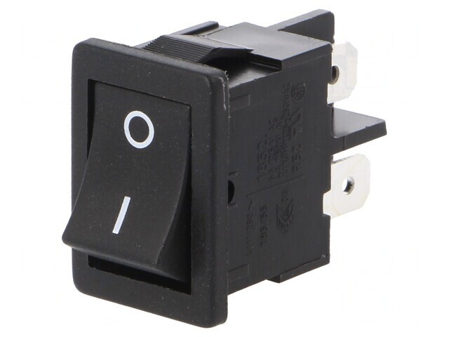 &Icirc;ntrerupător Basculant ON-OFF 4A/250VAC Negru IP40