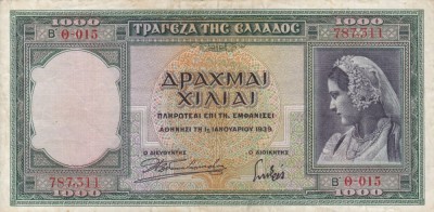 GRECIA 1.000 drahme 1939 VF/VF+!!! foto