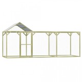 Coteț Găini vidaXL, 4.5x1.5x2m, Lemn Pin Trat FSC, Rezistent Intemperii, Verde/Argintiu, Cușcă Păsări, Pui, Rațe, G&acirc;ște