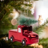 Decor de brad - mașinuță cu brad - 10 x 4,5 x 8 cm