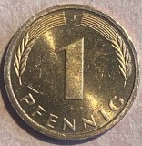 1 PFENNIG 1992 GERMANIA LITERA ,,J&quot;/ MONEDA CUPRU, 2 g si 16,5 mm./ P, Europa