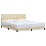 Cumpara ieftin Cadru de pat fara saltea, crem, 180x200 cm, textil