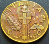 Cumpara ieftin Moneda istorica 10 CENTESIMI - ITALIA FASCISTA, anul 1943 *cod 3433 = excelenta!, Europa