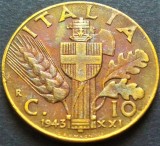 Cumpara ieftin Moneda istorica 10 CENTESIMI - ITALIA FASCISTA, anul 1943 *cod 3433 = excelenta!, Europa