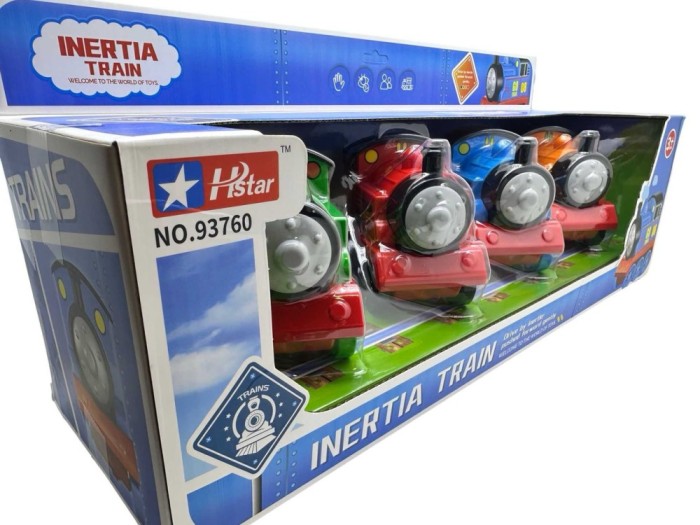 Set 4 locomotive Thomas mecanice cu motor inertial