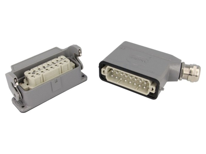 Conector HDC 16A, soclu+mufă