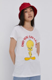 Cumpara ieftin Haily&#039;s Tricou x Looney Tunes femei, culoarea alb