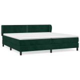 Cumpara ieftin Pat box spring cu saltea, verde inchis, 200x200 cm, catifea