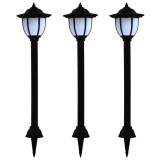 vidaXL Lămpi solare de exterior cu LED, 3 buc, negru