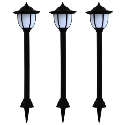 Lămpi solare de exterior cu LED, 3 buc, negru foto