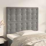 vidaXL Tăblii de pat, 2 buc, gri deschis, 90x5x78/88 cm, catifea