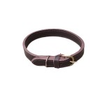 Zgarda Caini Piele Naturala Maro, 60cm, L, Ajustabila 37-48cm, Talie Mare, Dubla, Rezistenta