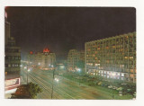 RF9 -Carte Postala- Bucuresti, vedere nocturna, circulata 1968