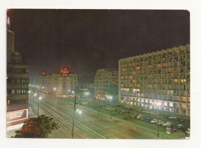 RF9 -Carte Postala- Bucuresti, vedere nocturna, circulata 1968 foto
