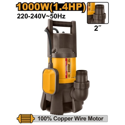 Pompa submersibila apa murdara plastic cu plutitor 1000 w - Ingco SPD10001 foto