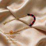 Bratara Rouge Noir cu cristale rosii si negre, placata cu aur 18K, 19 cm Brazilia