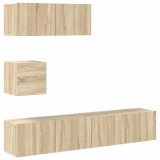 Cumpara ieftin Set dulap TV, 4 piese, stejar sonoma, lemn prelucrat