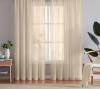 Set perdea tip tesatura in cu rejansa din bumbac tip fagure, Boracay, Madison, 450x280 cm, Crem, 2 buc