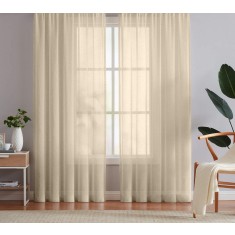 Set perdea tesatura in cu rejansa tip creion, Boracay, Madison, 150x200 cm, Crem, 2 buc