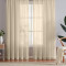 Set perdea tip tesatura in cu rejansa din bumbac tip fagure, Boracay, Madison, 450x280 cm, Crem, 2 buc