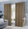 Set draperii tip tesatura in cu inele auriu antic, Madison, 150x235 cm, densitate 700 g/ml, Viggo, 2 buc