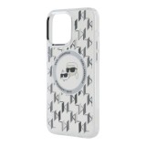 Husa pentru iPhone 15 - Karl Lagerfeld IML MagSafe (KLHMP15SHMCKMHT) - Clear Monogram Karl&amp;Choupette Head