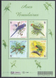 DB1 Fauna Pasari Papagali WWF 2001 Brazilia MS MNH, Nestampilat